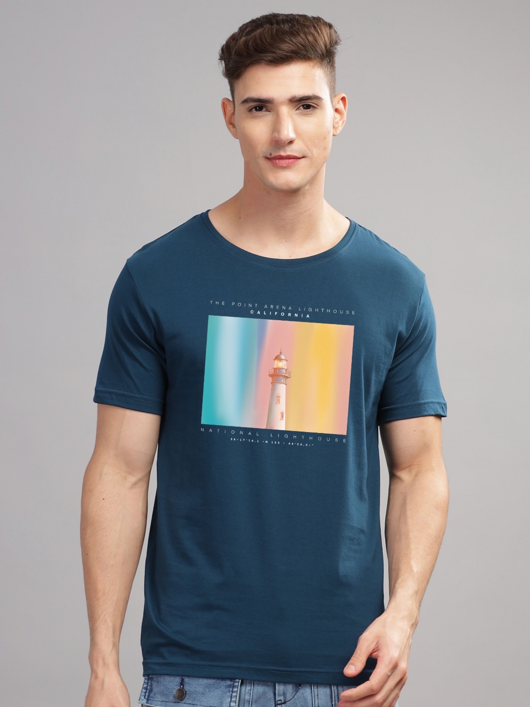 

ADRO Men Printed T-shirt, Teal