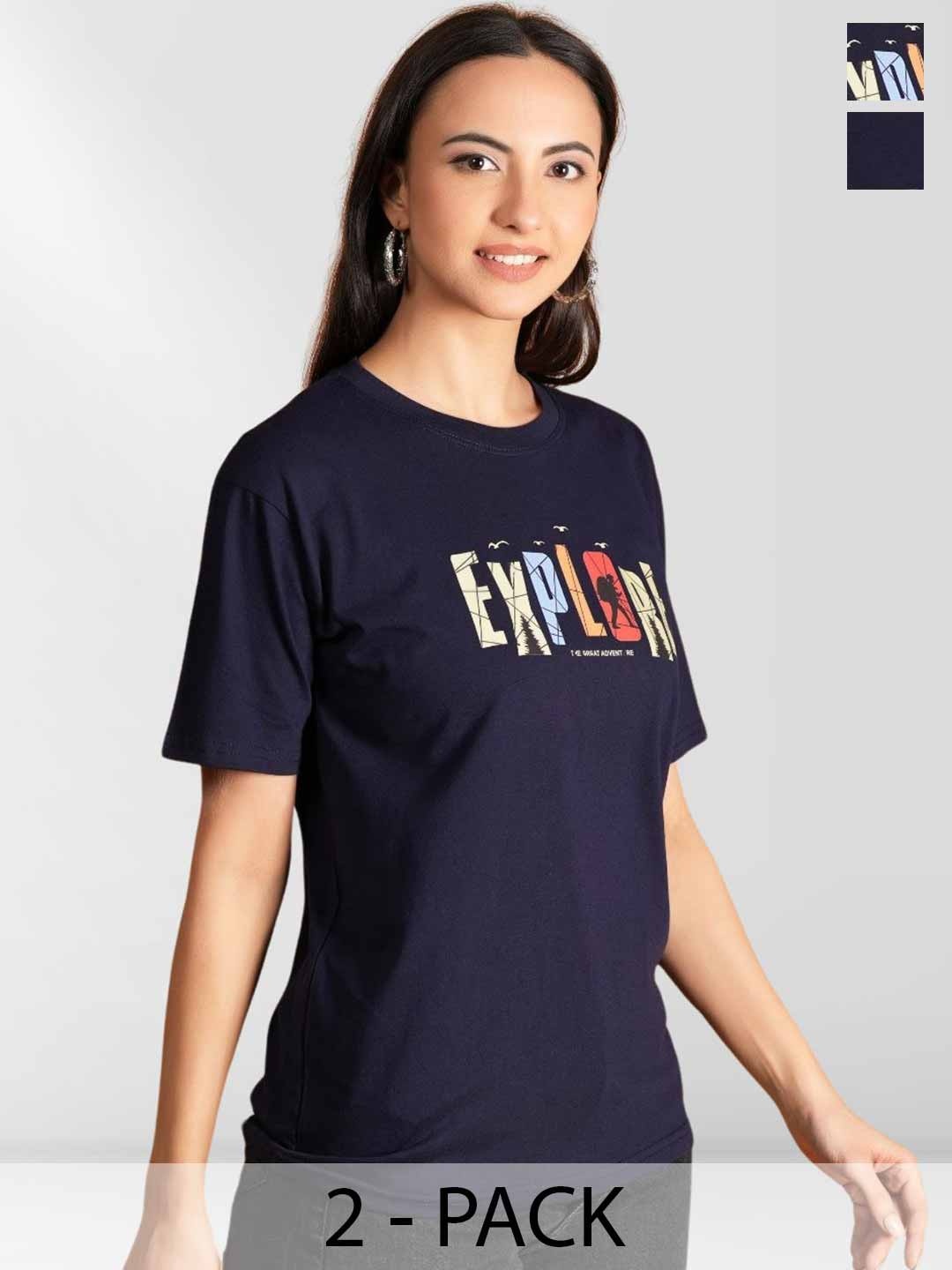 

Belfry Women Typography 2 Printed Applique T-shirt, Multi