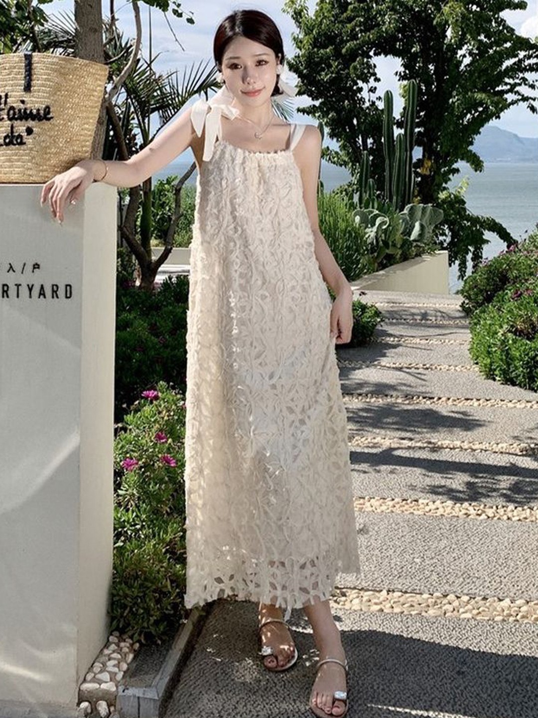 

LULU & SKY Floral Print A-Line Dress, Off white
