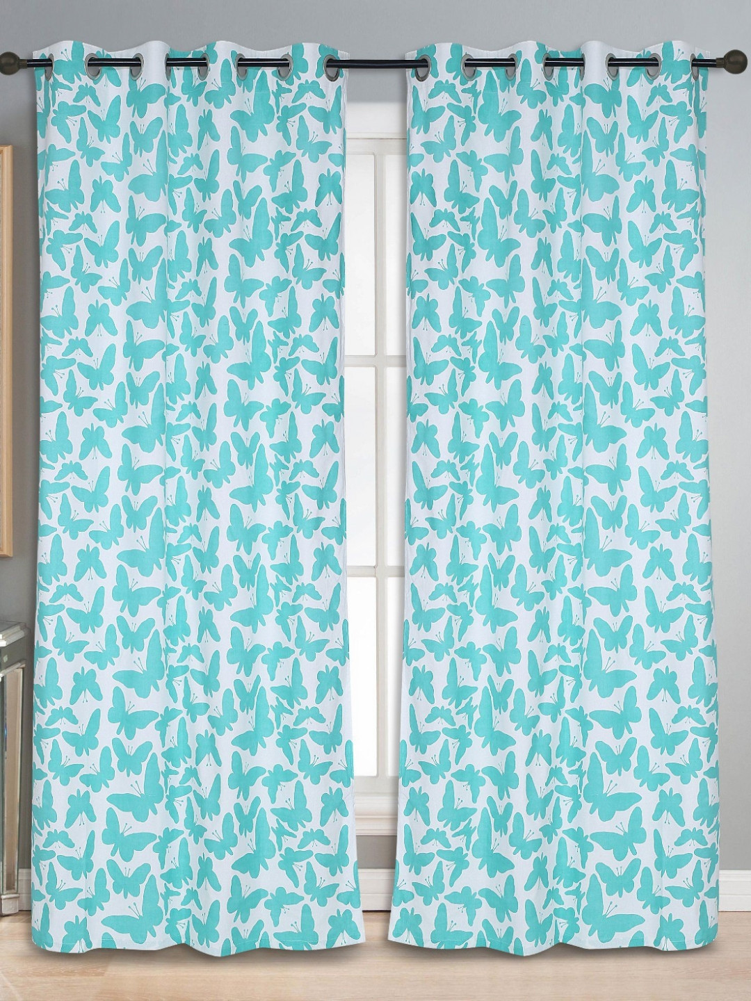 

Dekor World Blue Set of 2 Long Door Curtain