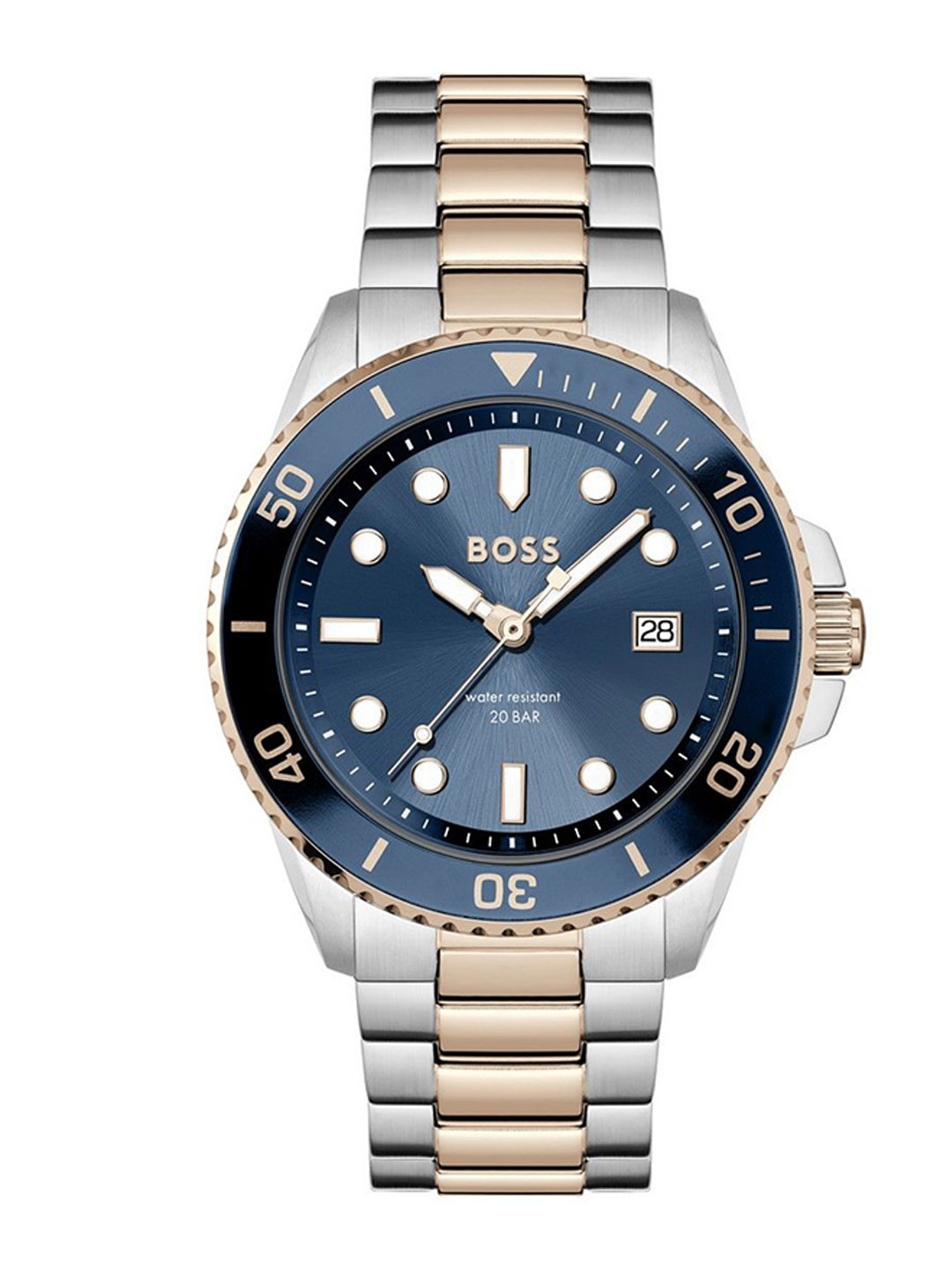 

BOSS Men Dial & Stainless Steel Bracelet Style Straps Analogue Watch 1514012, Blue