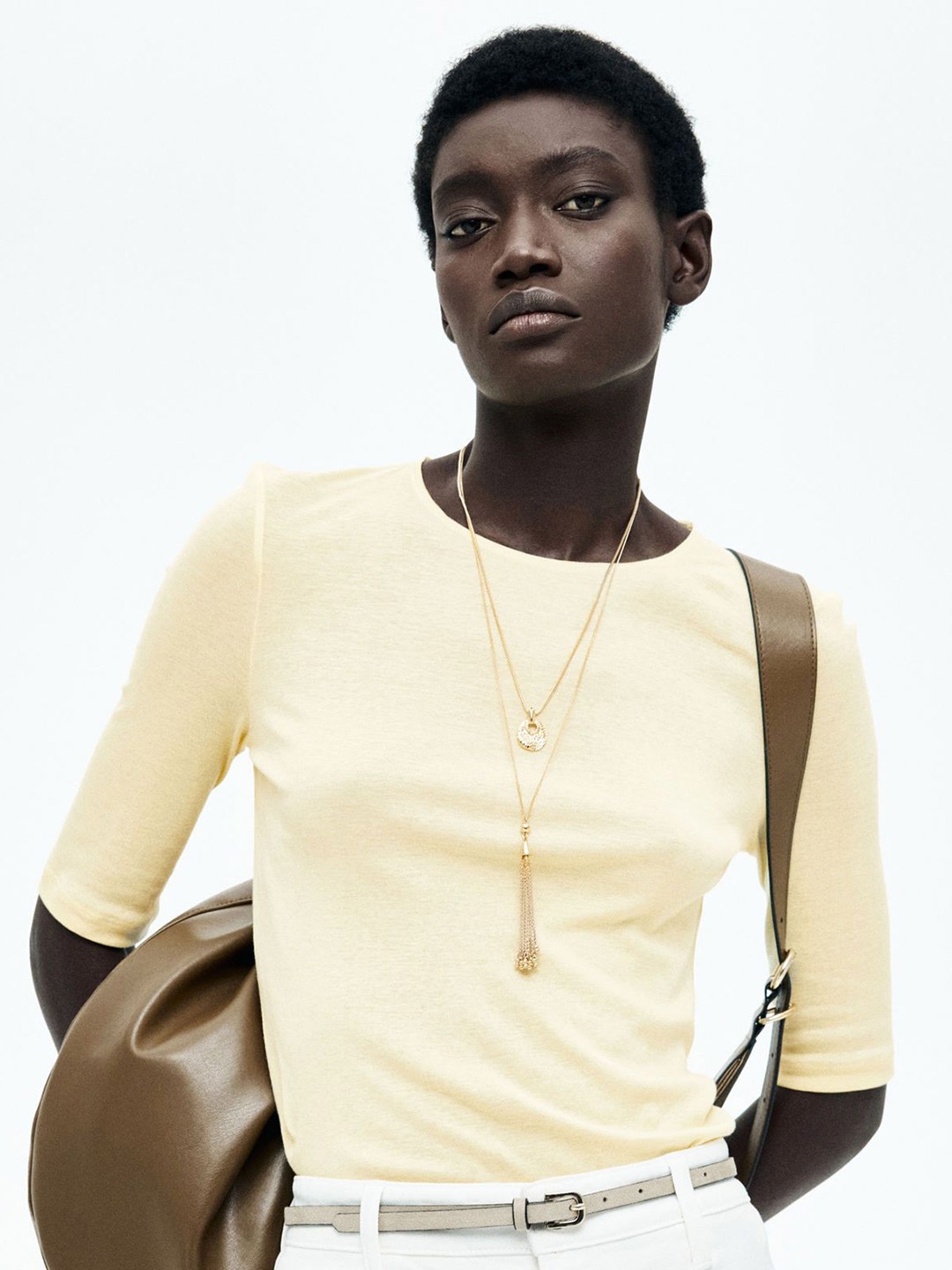 

H&M Pima Cotton T-shirt, Yellow