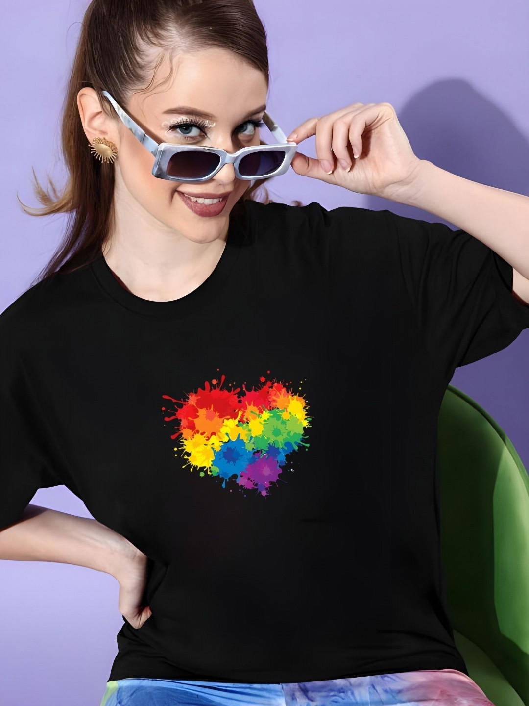 

TRENDSATTIRE Women T-shirt, Black