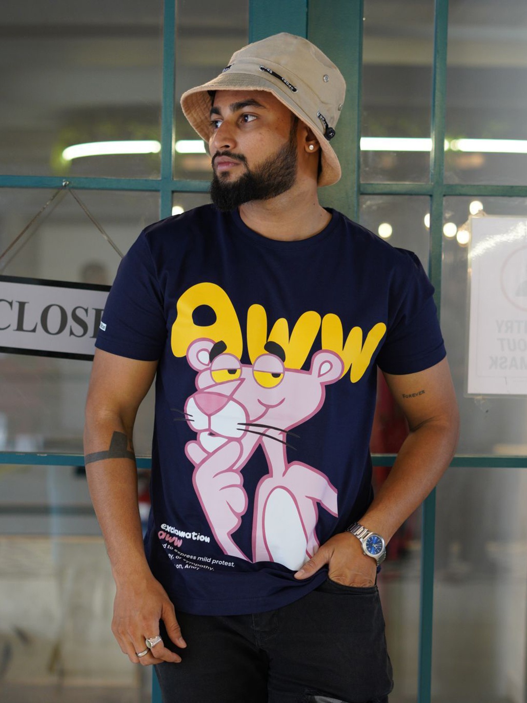 

KaamBhari Unisex Pure Cotton Pockets T-shirt, Navy blue