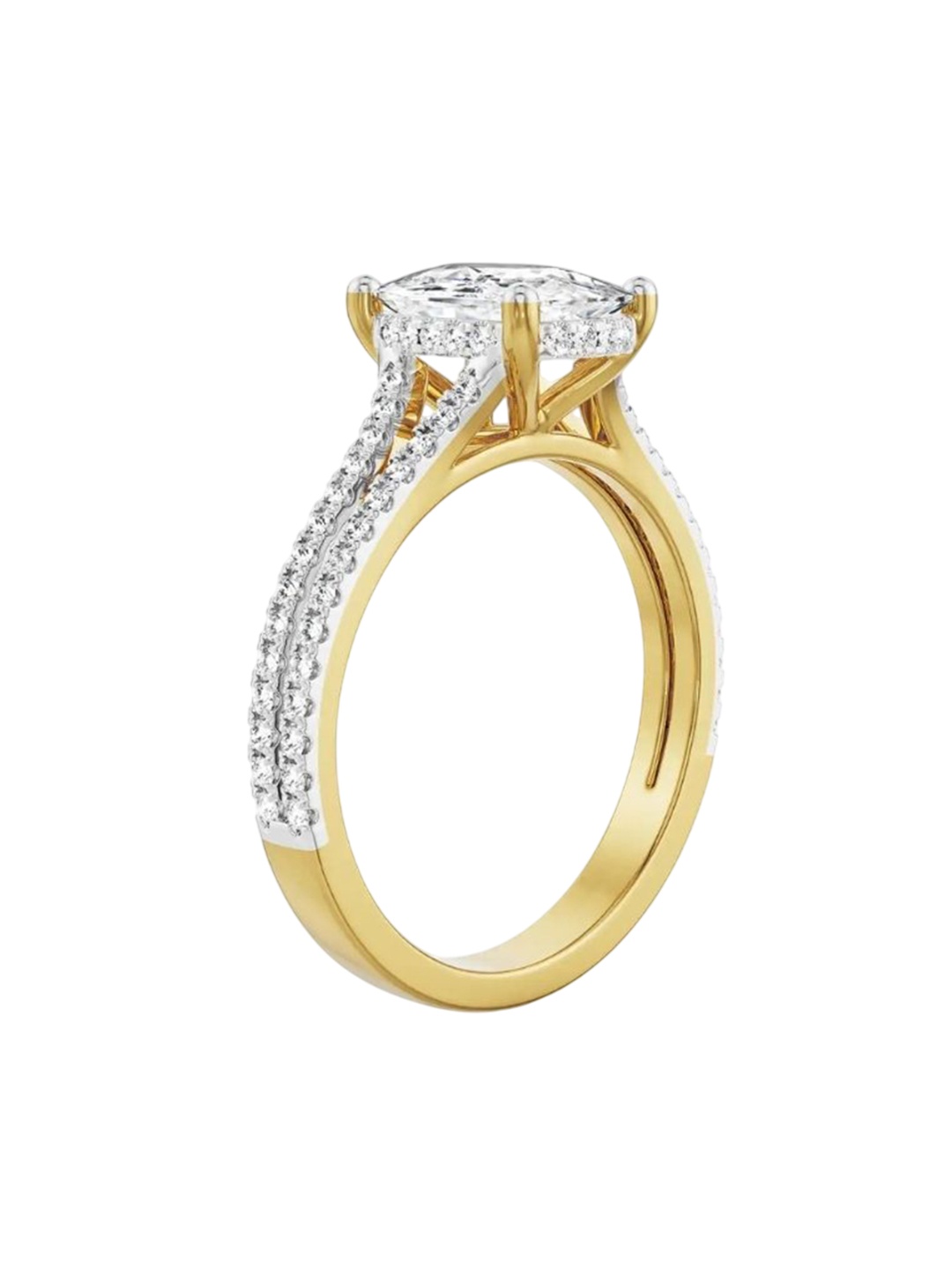 

Emori Duo Band Cushion Square Diamond Ring, Gold