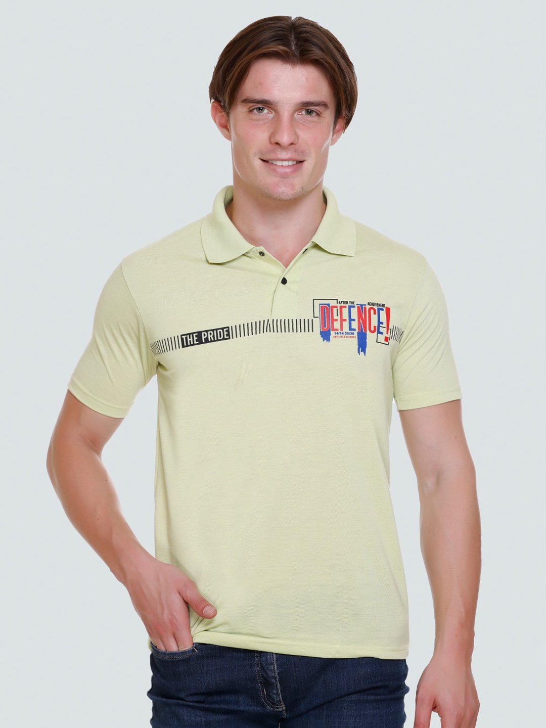 

Yoorix Men Polo Collar T-shirt, Green