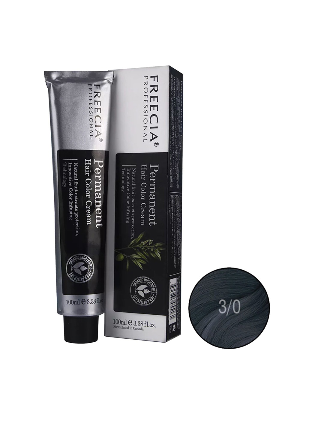 

FREECIA Professional Permanent Hair Color Cream - Extra Dark Black 3.0 - 100ml
