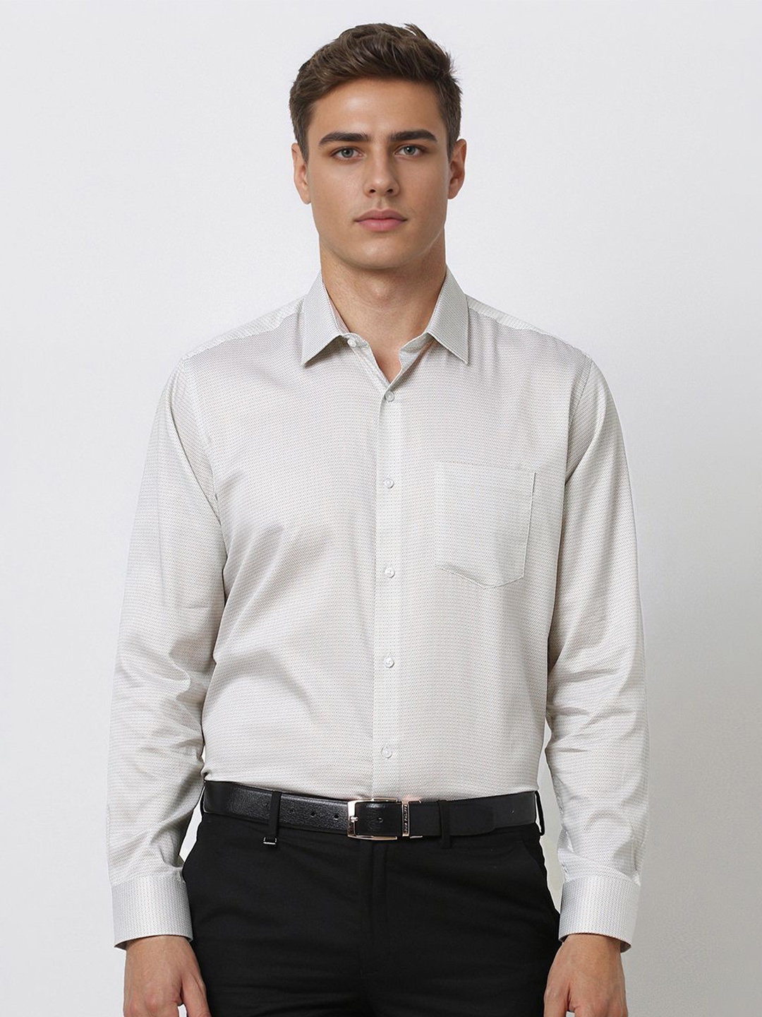 

Van Heusen Men Opaque Printed Party Shirt, White