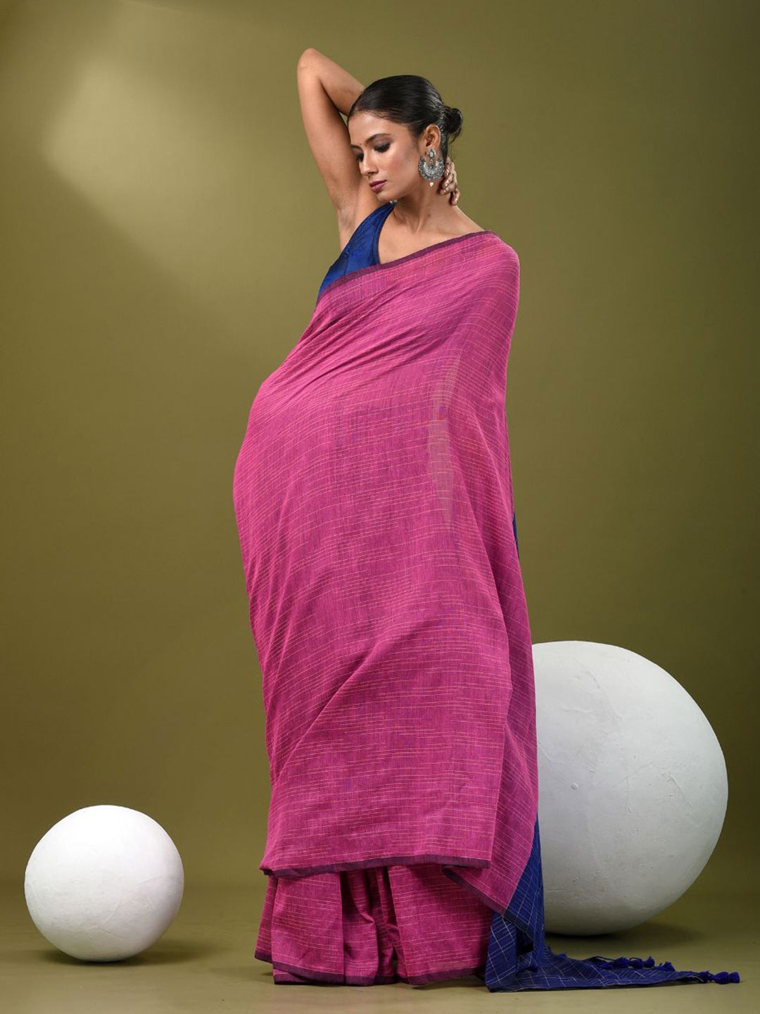 

Charukriti Pure Cotton Saree, Pink