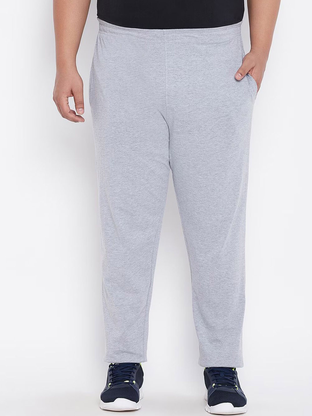 

Bishop Cotton Men Relaxed-Fit Pure Cotton Mid-Rise Track Pants, Grey melange