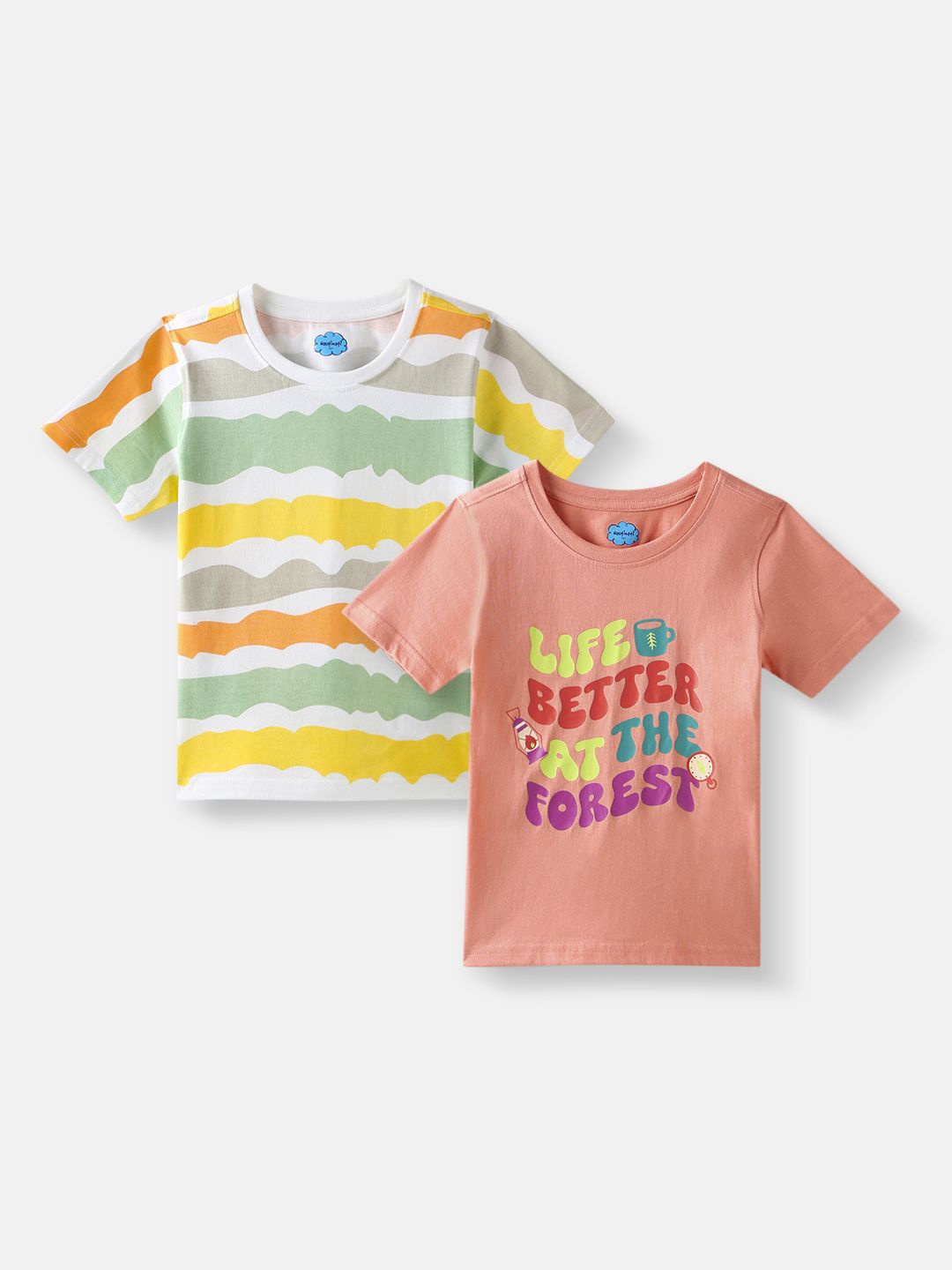 

Nauti Nati Boys 2 Printed Bio Finish T-shirt, Multi