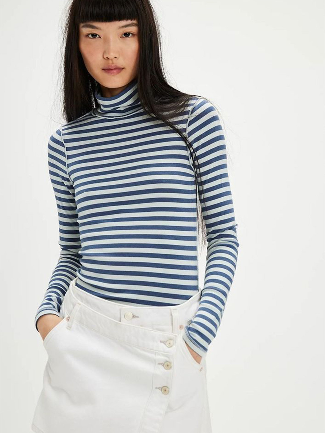 

LULU & SKY Striped Cotton Top, Blue