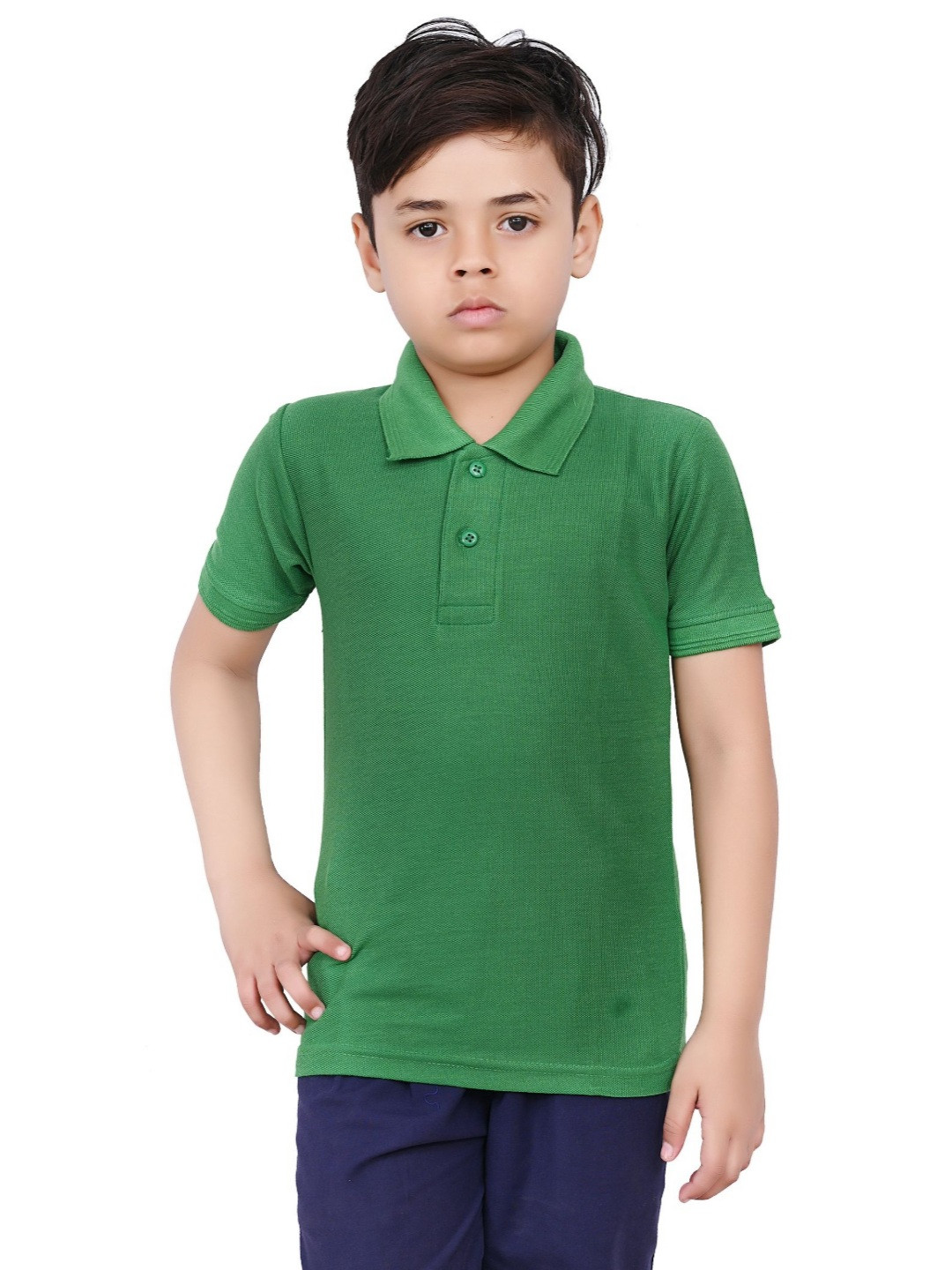 

BAESD Kids Polo Collar Applique T-shirt, Green