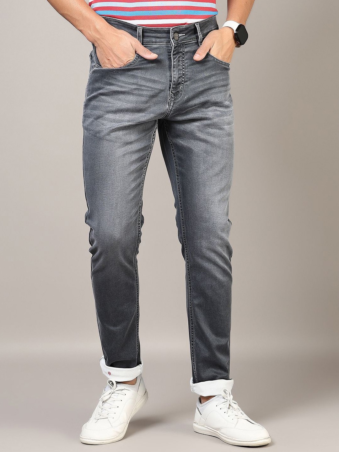 

V-Mart Men Light Fade Jeans, Grey