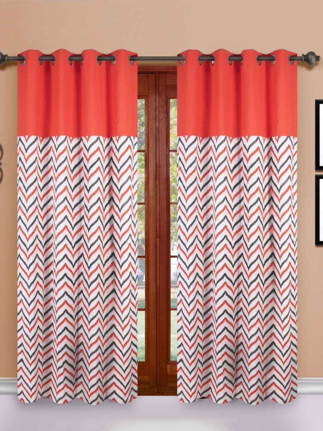 

Dekor World Multicoloured Set of 2 Window Curtain, Multi