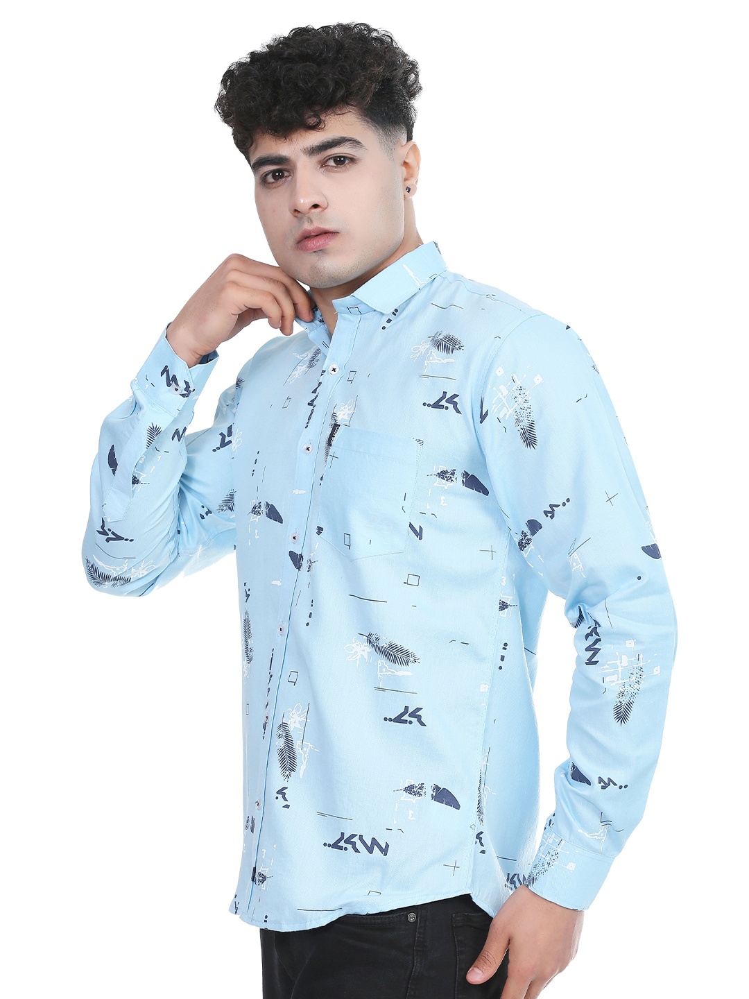 

CLUBWIN Men Printed Casual Shirt, Blue