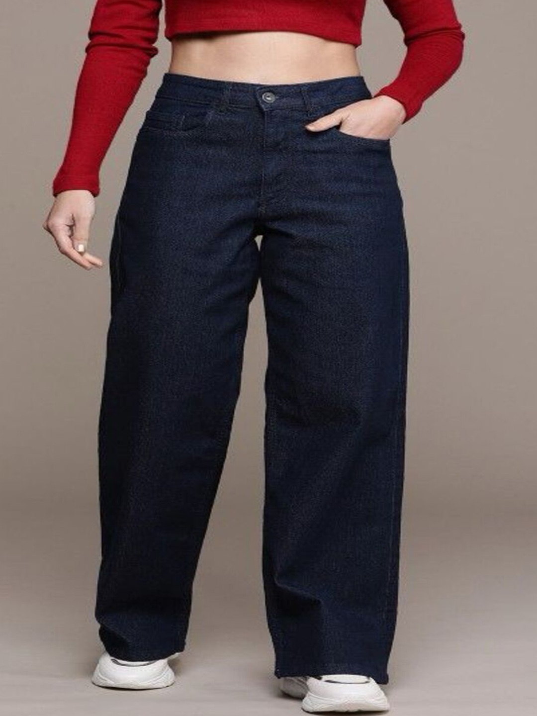 

Perfect Outlet Women Wide Leg High-Rise Stretchable Jeans, Blue