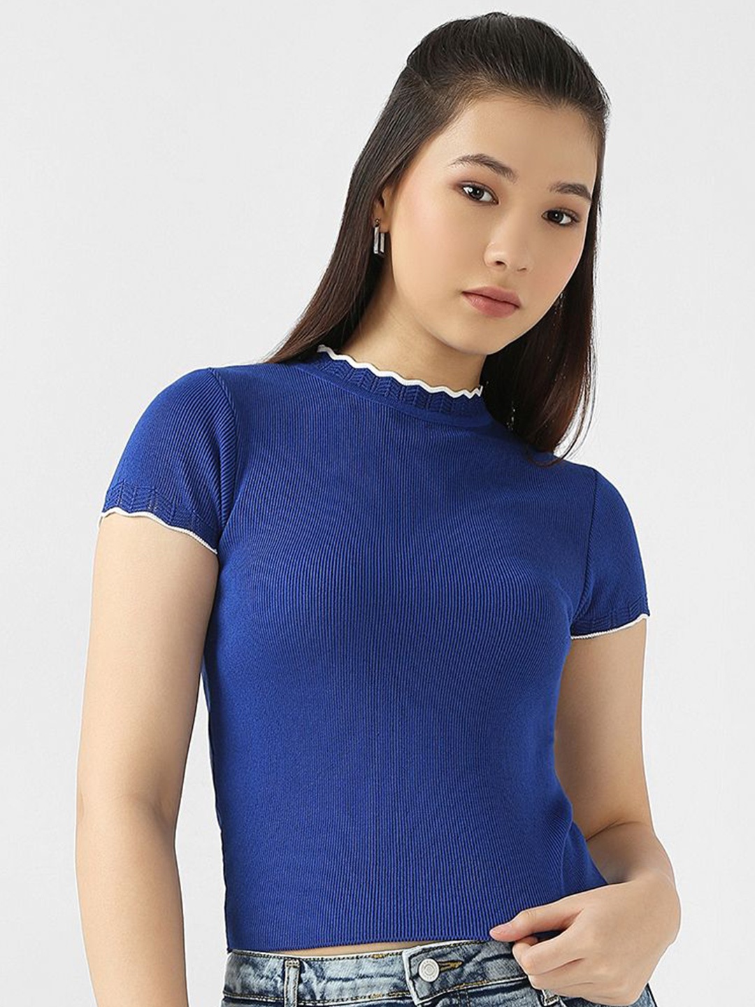 

Kraus Jeans Crop Top, Blue