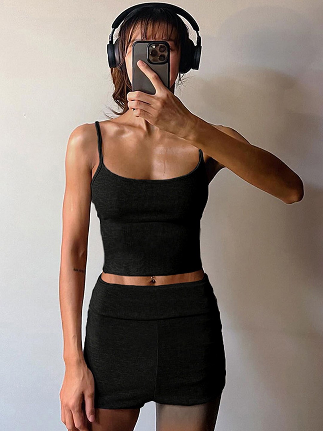 

LULU & SKY Top With Shorts Co-Ords, Black