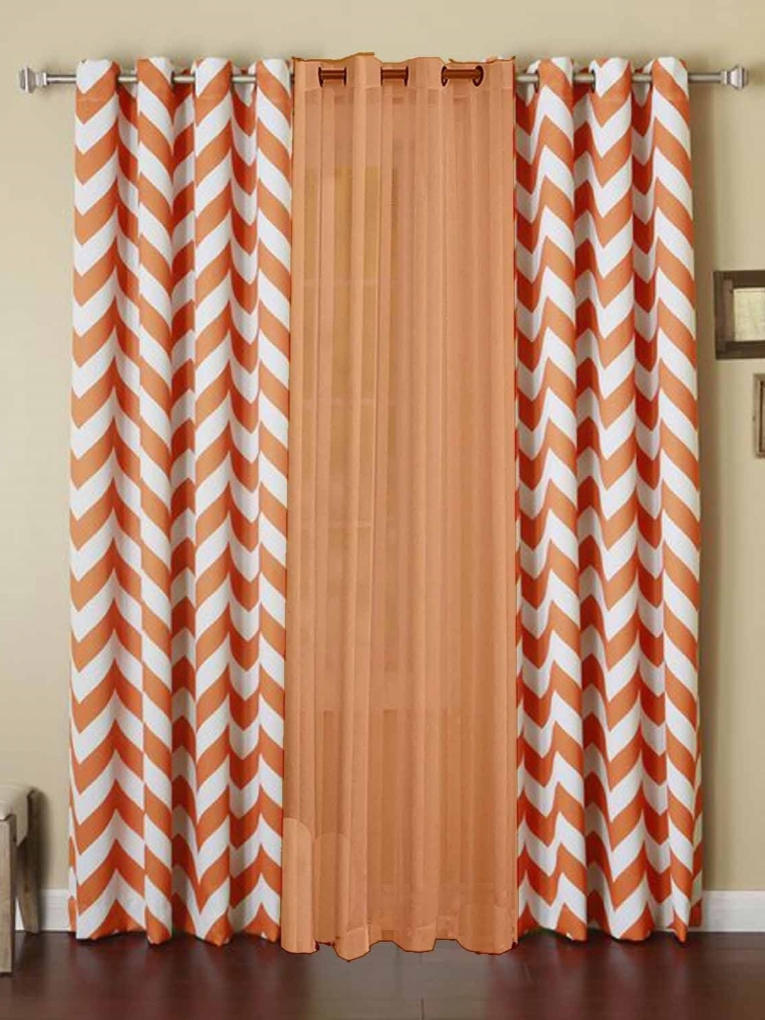 

Dekor World Multicoloured Set of 3 Door Curtain, Multi