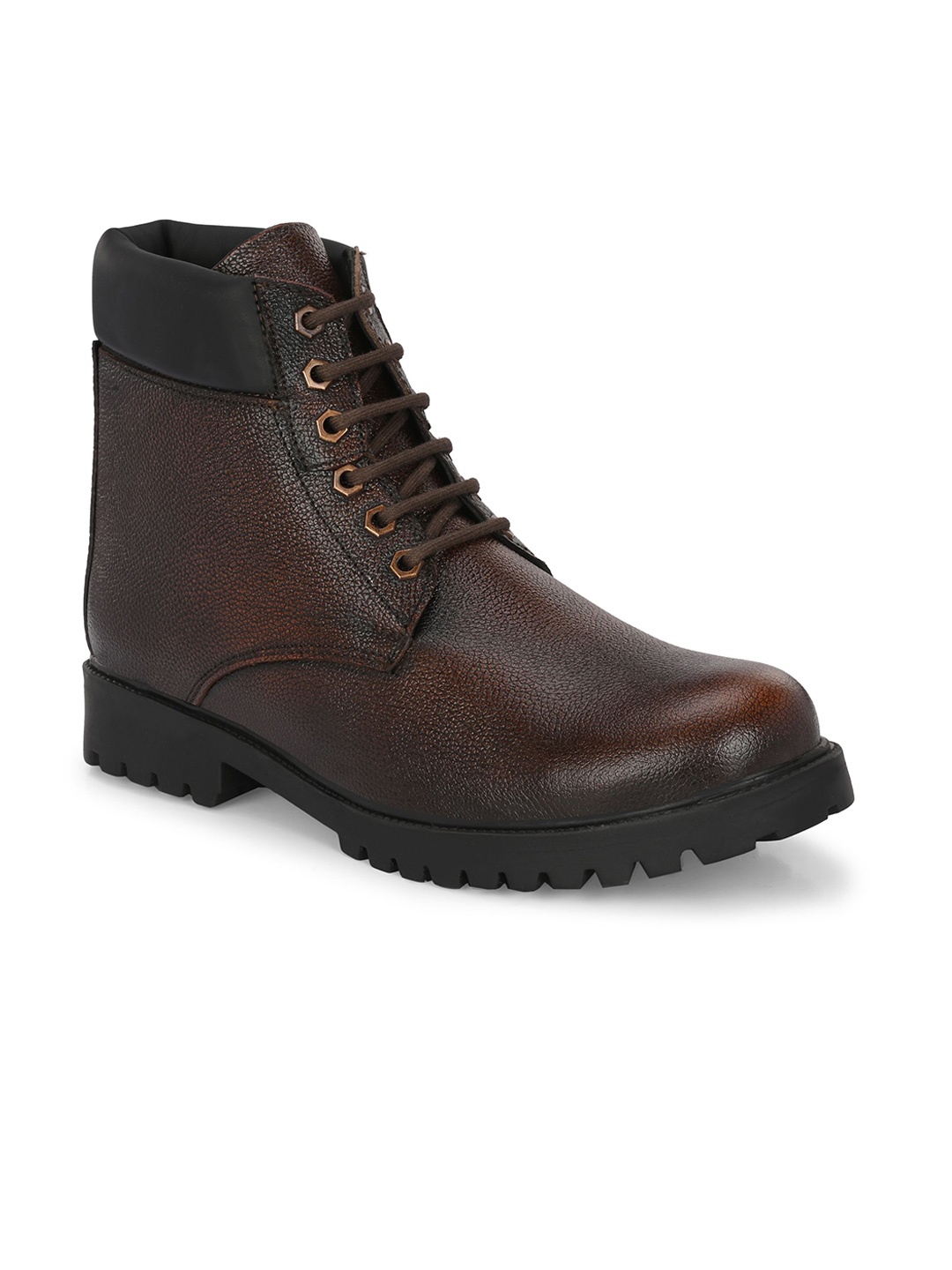 

GALEX Men Leather Regular Boots, Brown