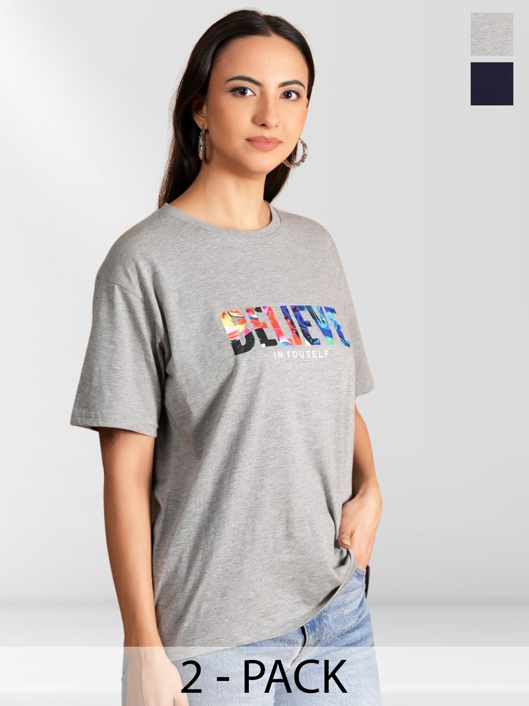 

Belfry Women Typography 2 Printed Applique T-shirt, Multi