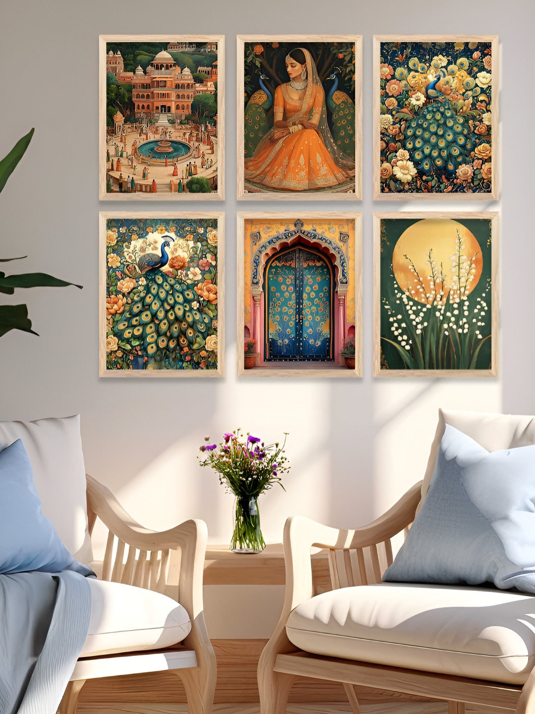 

Kotart Brown & Mustard 6 and more Piece Wood Abstract Wall Paintings
