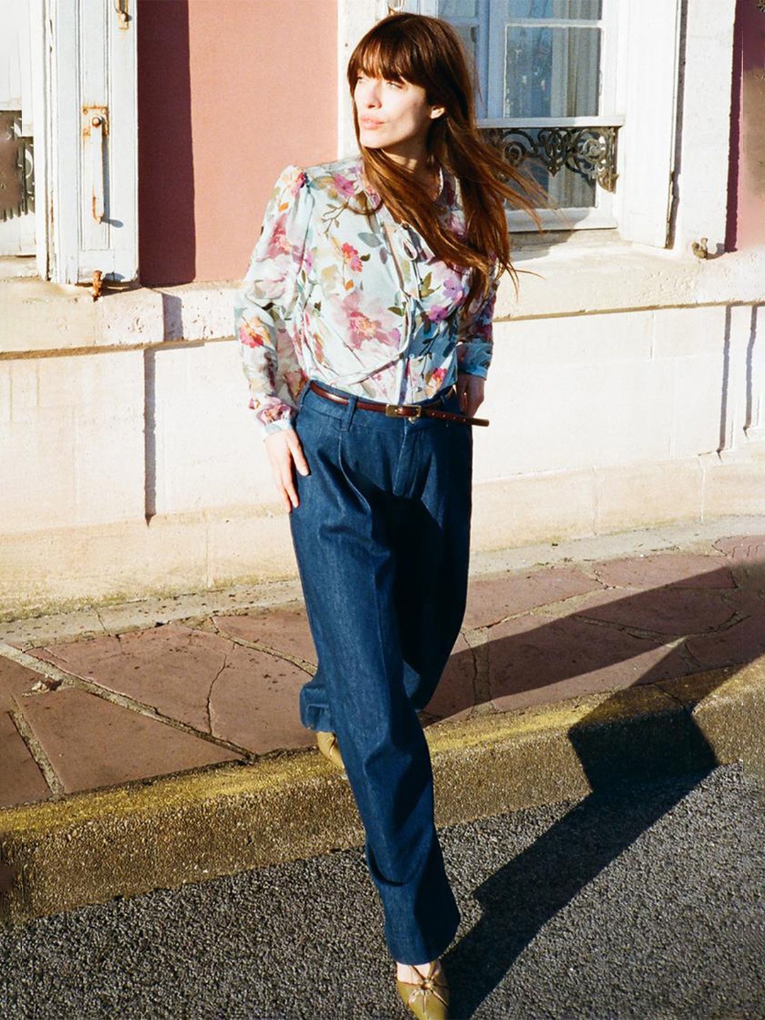 

LULU & SKY Floral Print Blouson Top, Multi