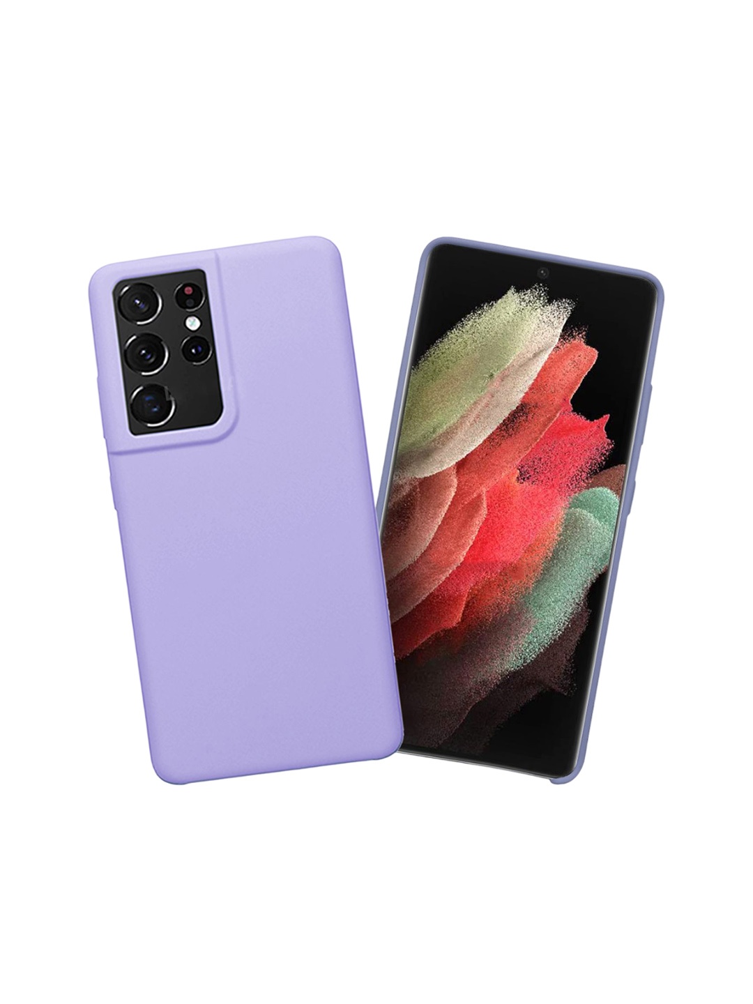 

LIRAMARK Liquid Silicone Soft Samsung Galaxy S21 Ultra Fashion Bace Case, Lavender
