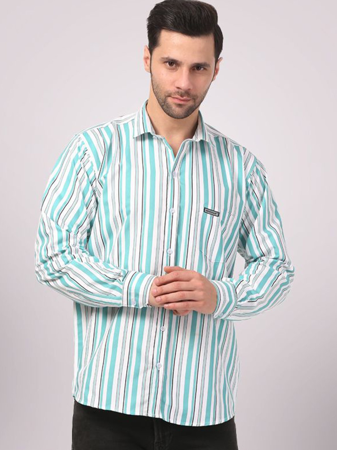 

CLUBWIN Men Bengal Stripes Opaque Checked Casual Shirt, Green