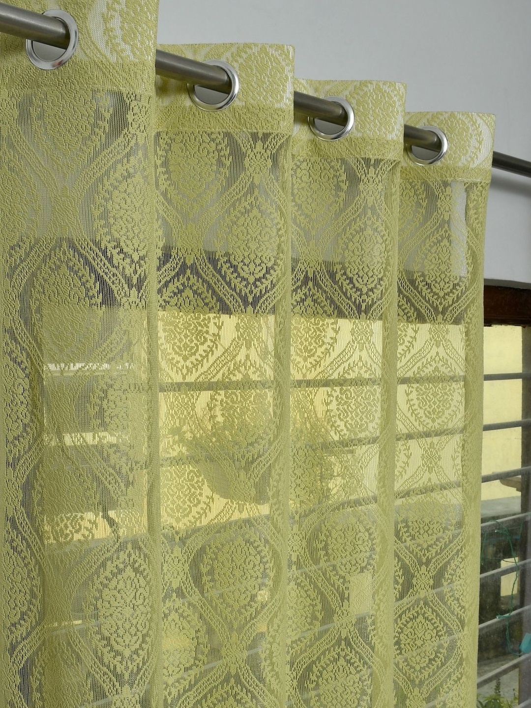 

Galaxy Home Decor Green Set of 2 Sheer Door Curtain