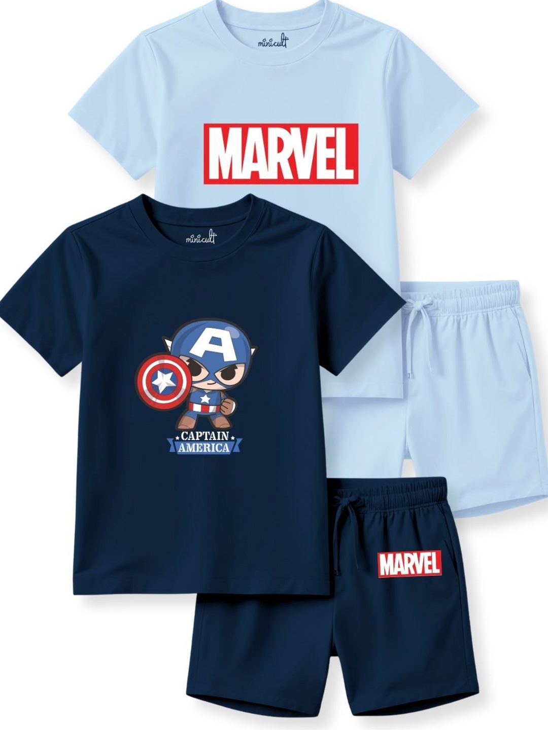 

x2o Unisex Kids Printed T-shirt with Pyjamas, Blue