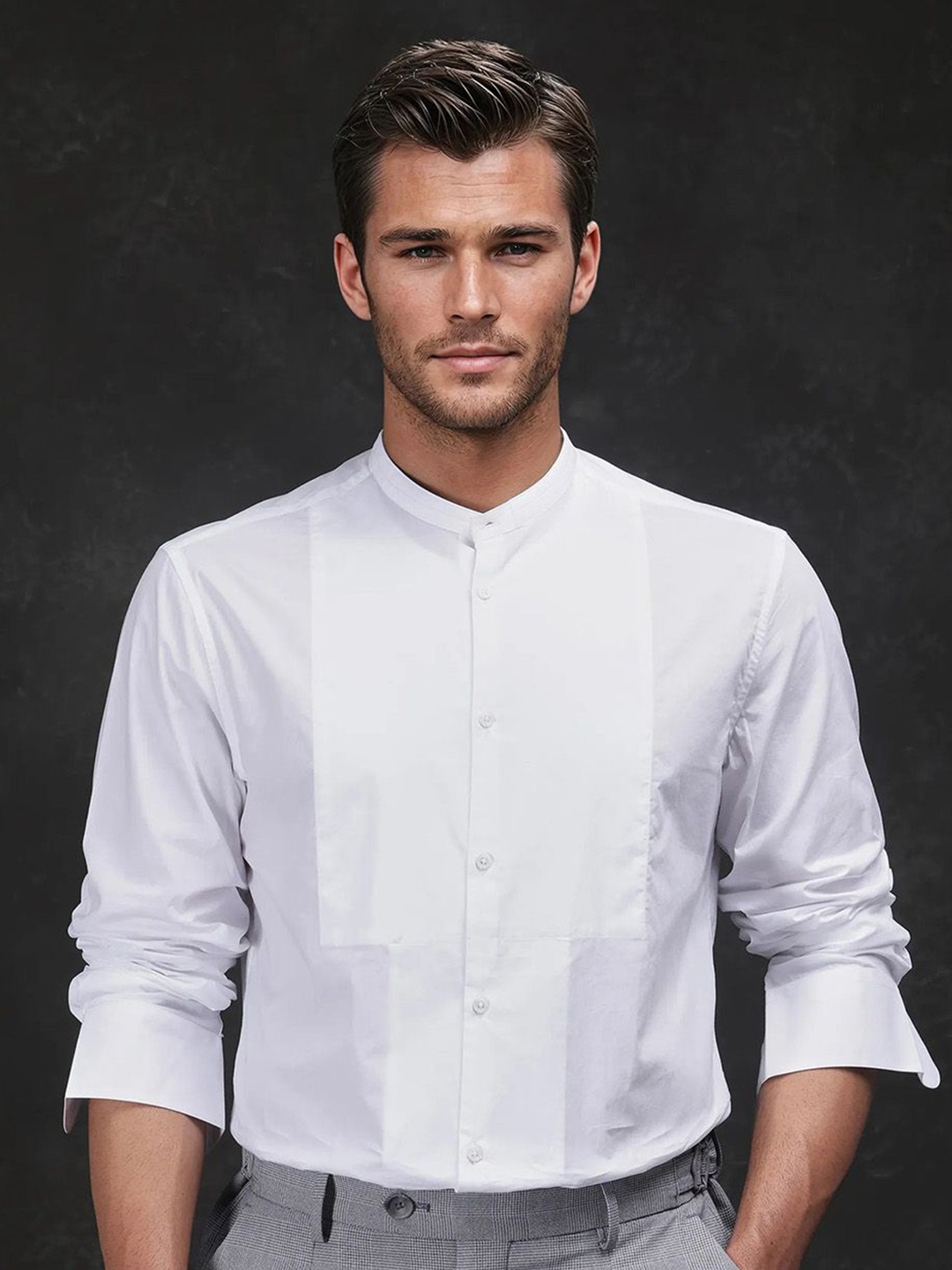 

RARE RABBIT Men Comfort Opaque Casual Shirt, White