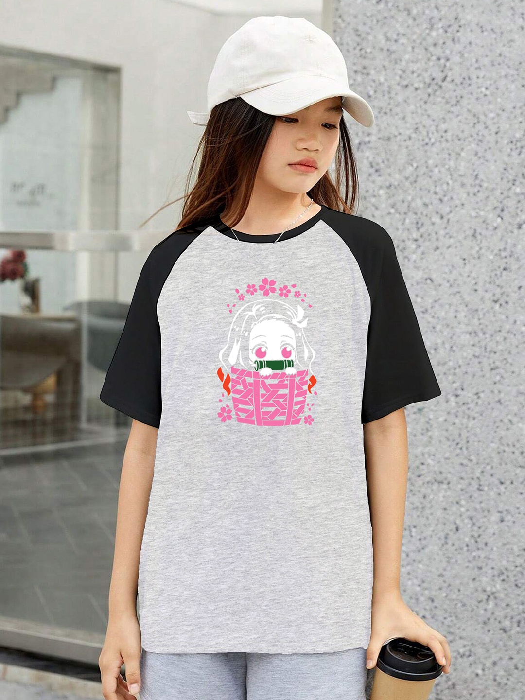 

MODARUE Girls Printed T-shirt, Grey