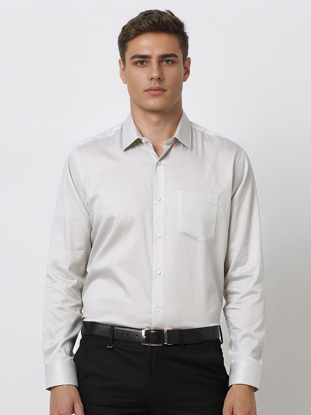 

Van Heusen Men Opaque Printed Party Shirt, White