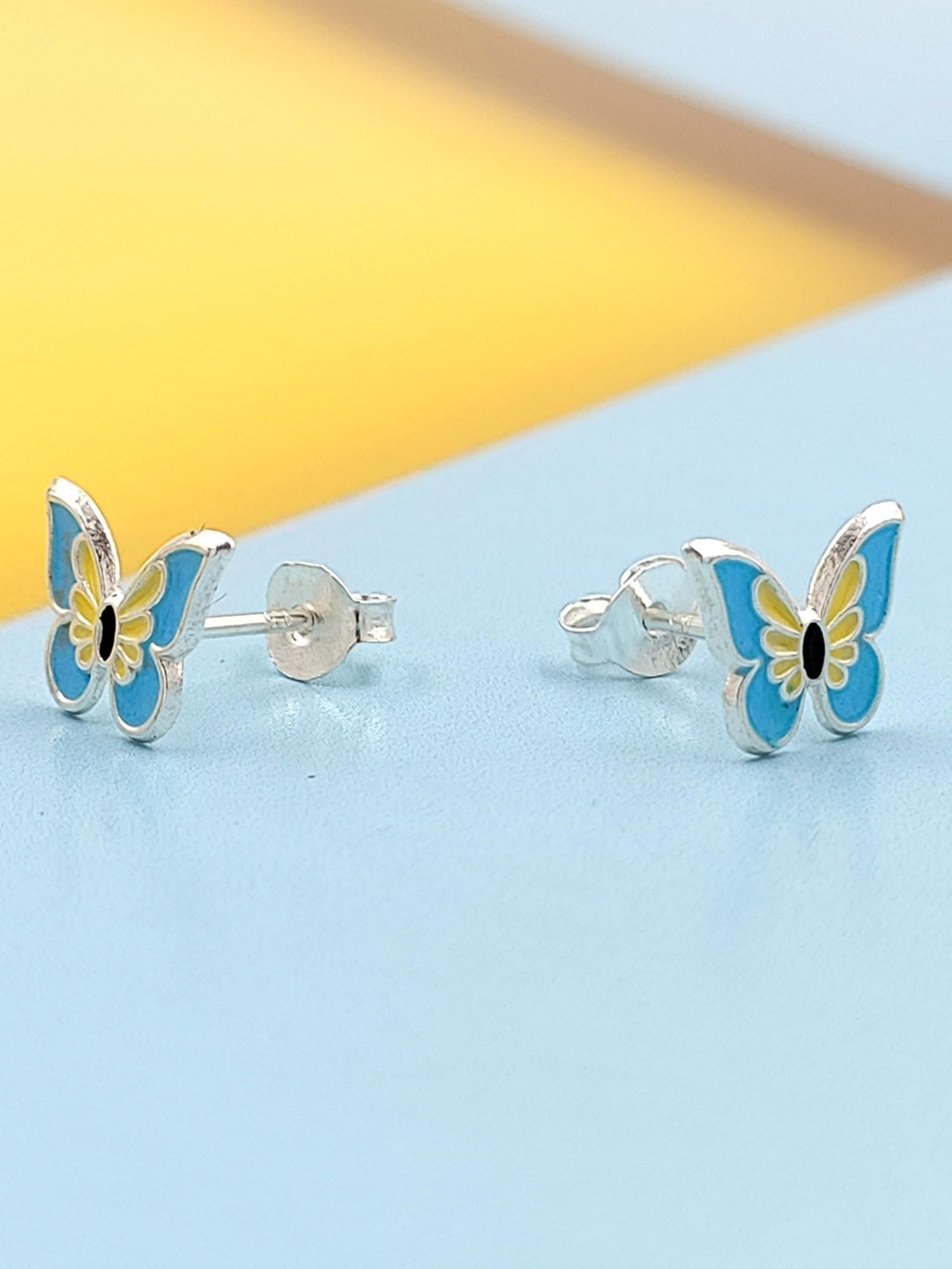 

AMONROO Contemporary Studs Earrings, Blue