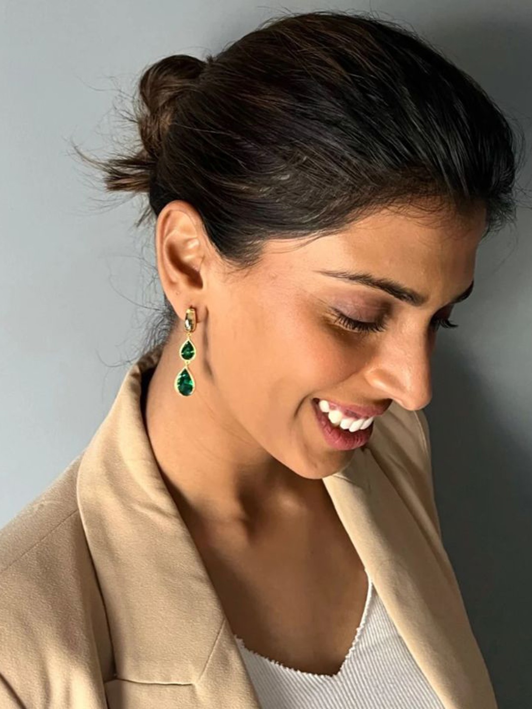

ESME Contemporary Drop Earrings, Green