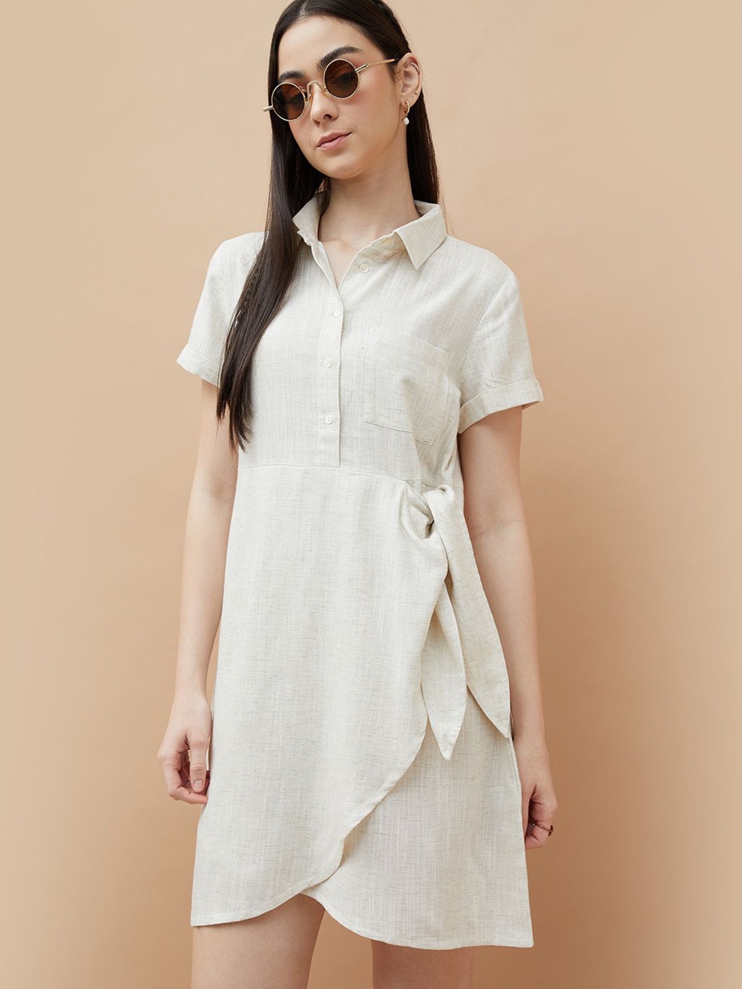 

Fame Forever by Lifestyle Shirt Dress, Beige