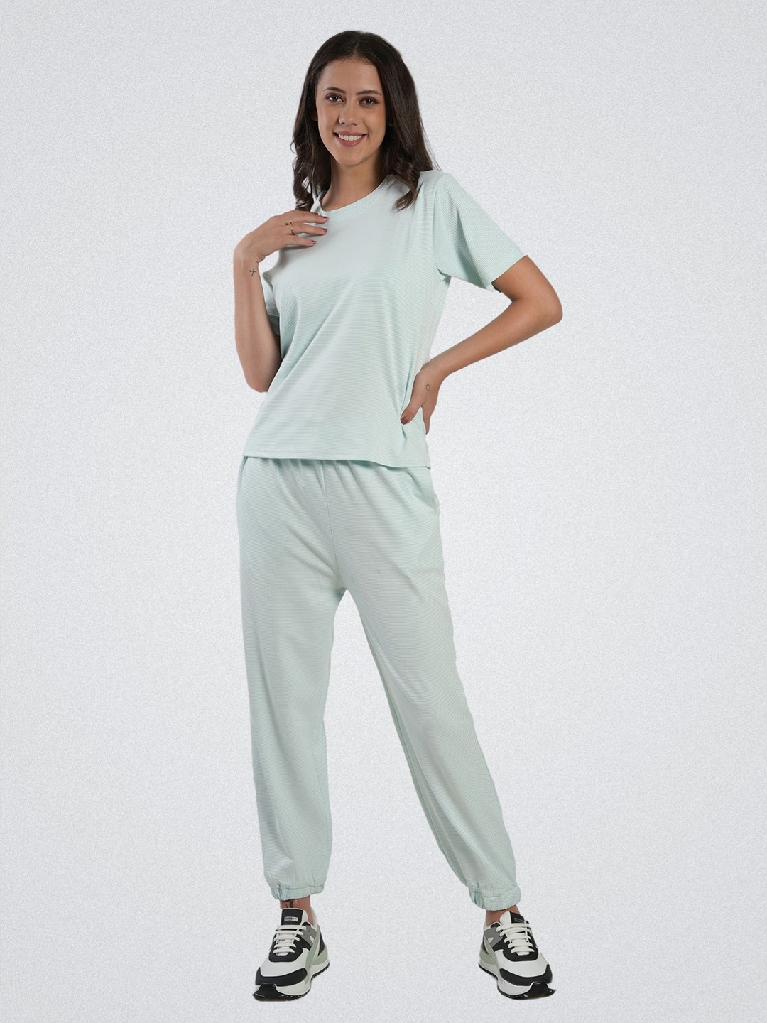 

Belfry Round Neck T-shirt With Joggers Co-Ords, Blue