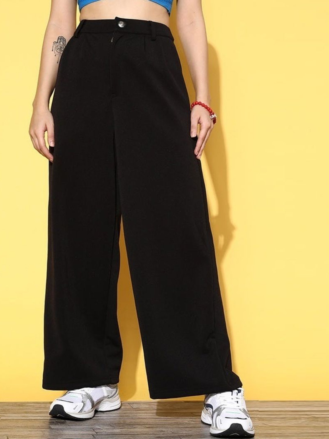 

Perfect Outlet Women Wide Leg High-Rise Stretchable Jeans, Black