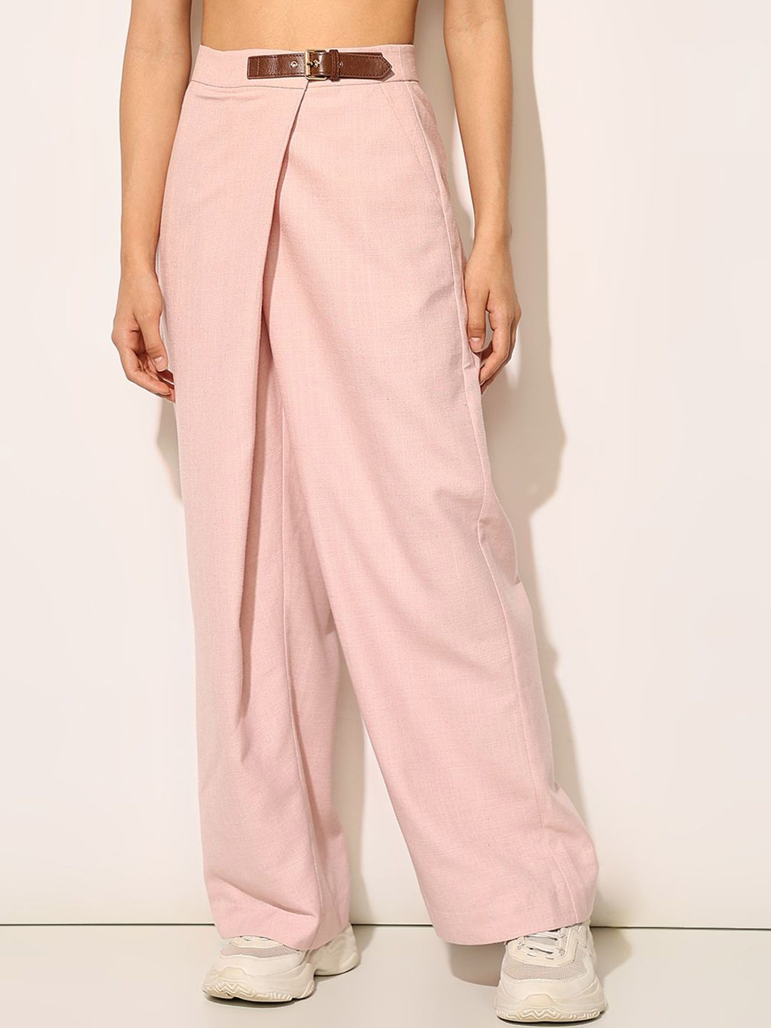

ONLY Women Straight Fit High-Rise Trousers, Pink