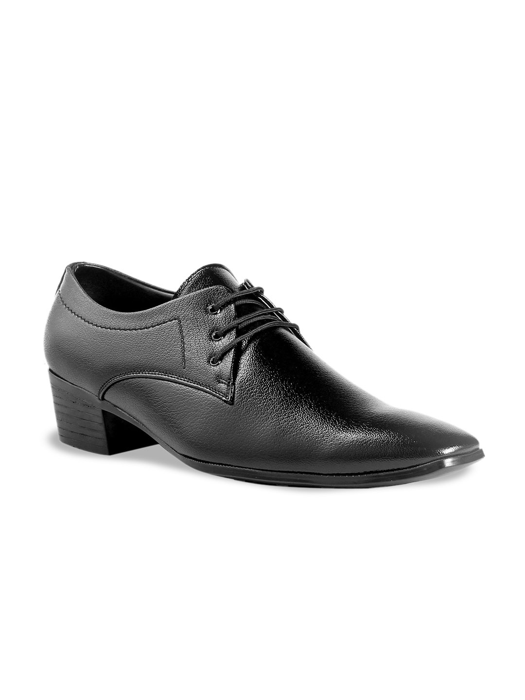 

riffway Men Block-Heeled Round Toe Formal Derbys, Black