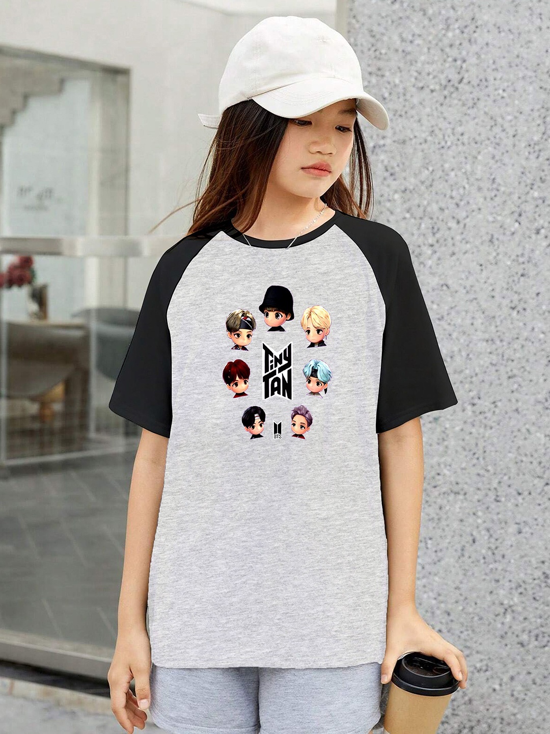 

MODARUE Girls Printed T-shirt, Grey