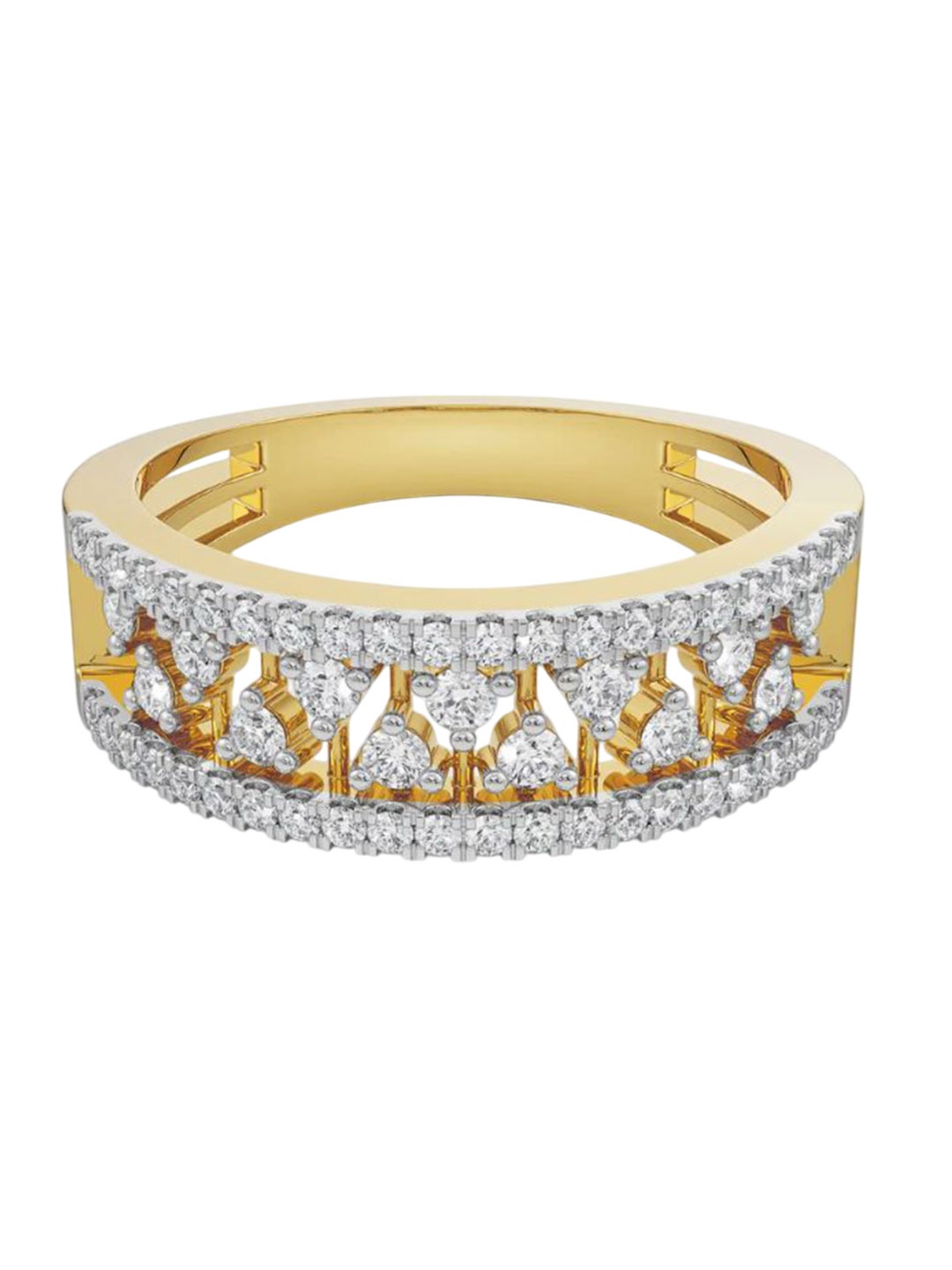 

Emori Clustered Broad Diamond Band, Gold