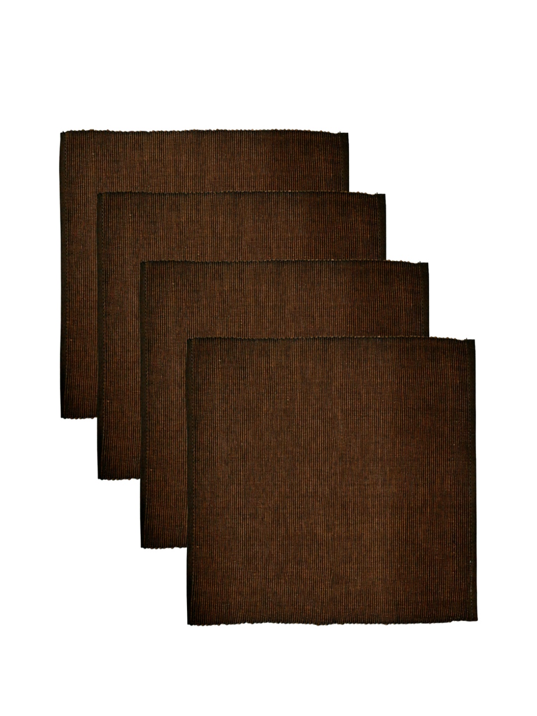 

PRAKARTIK 4-Pcs Brown Ribbed TablePlacemats