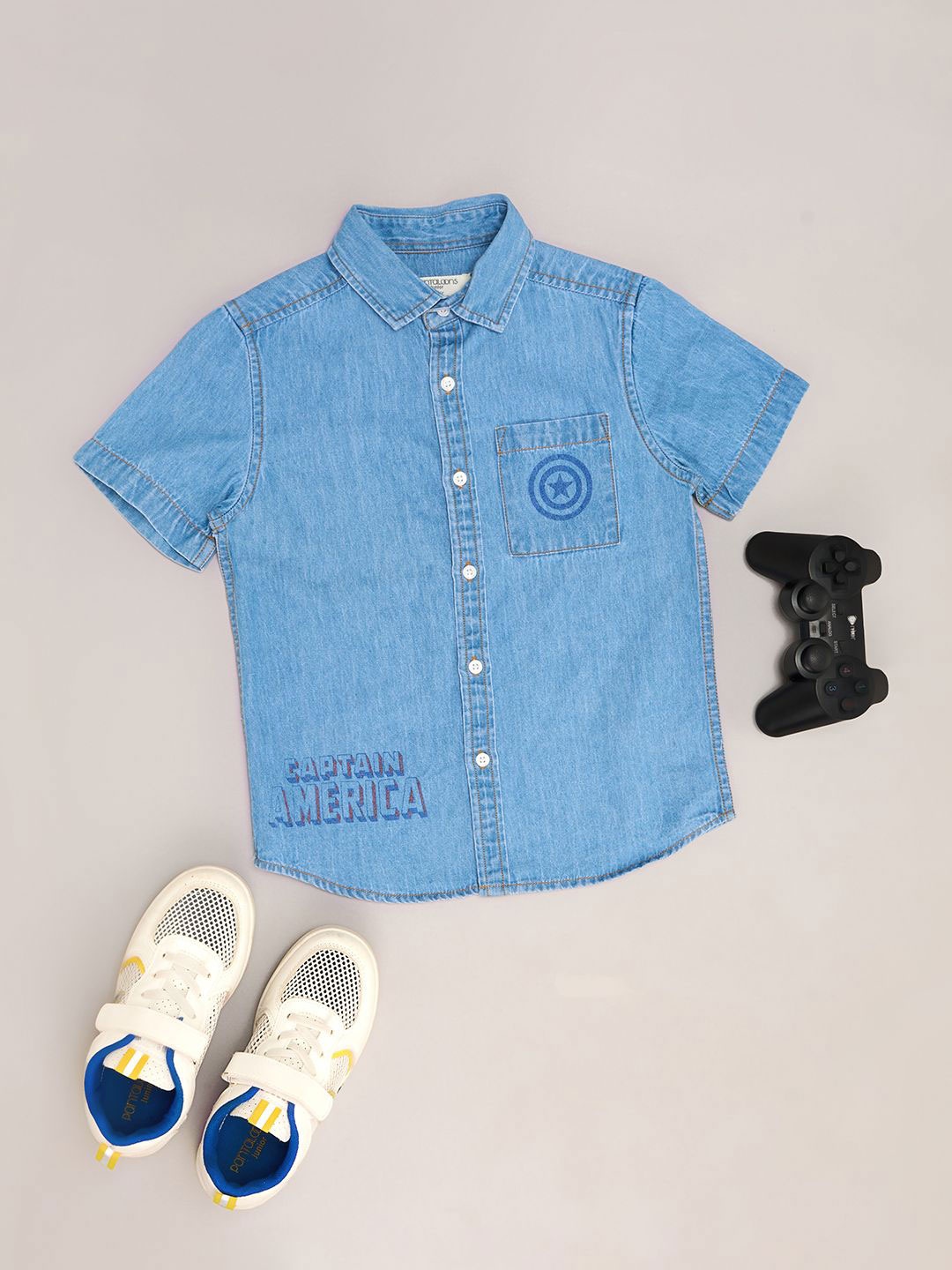 

Pantaloons Junior Boys Printed Casual Shirt, Blue