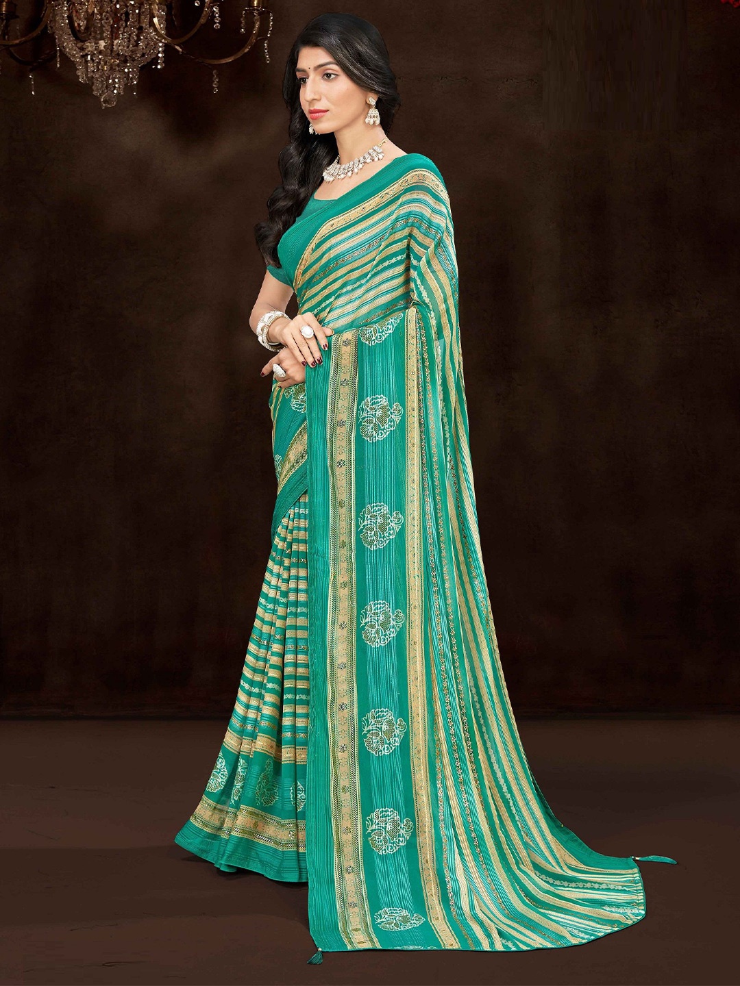 

MAHALASA Pure Georgette Designer Saree, Sea green