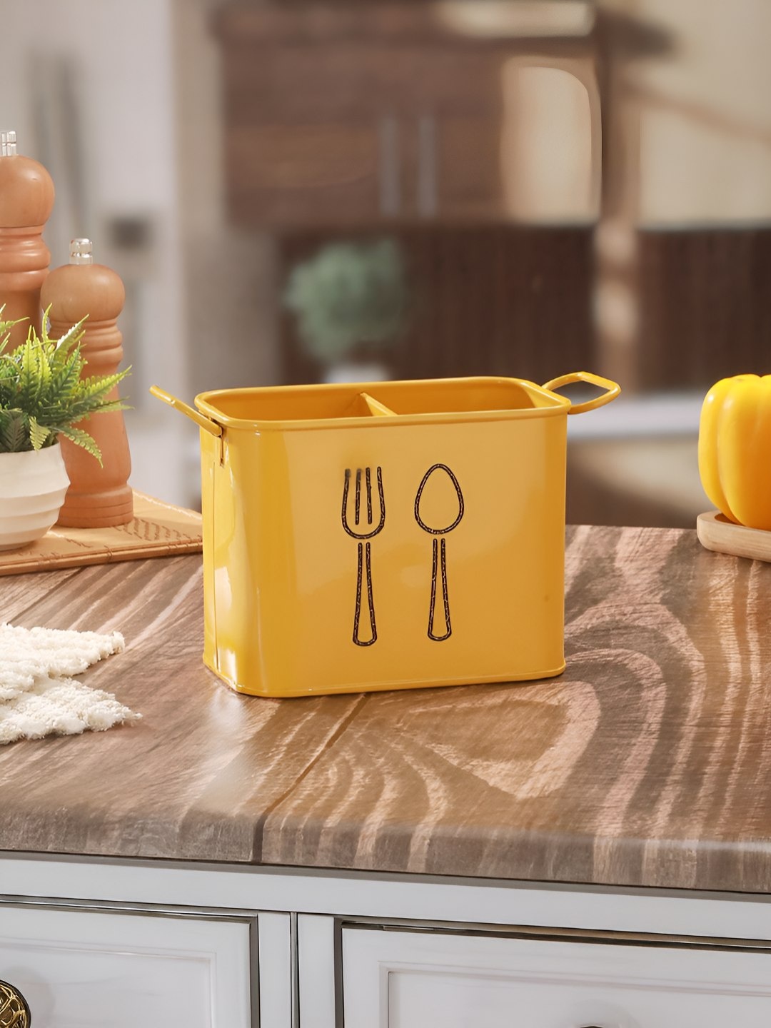 

Homspurts Unisex Yellow Cutlery Holder