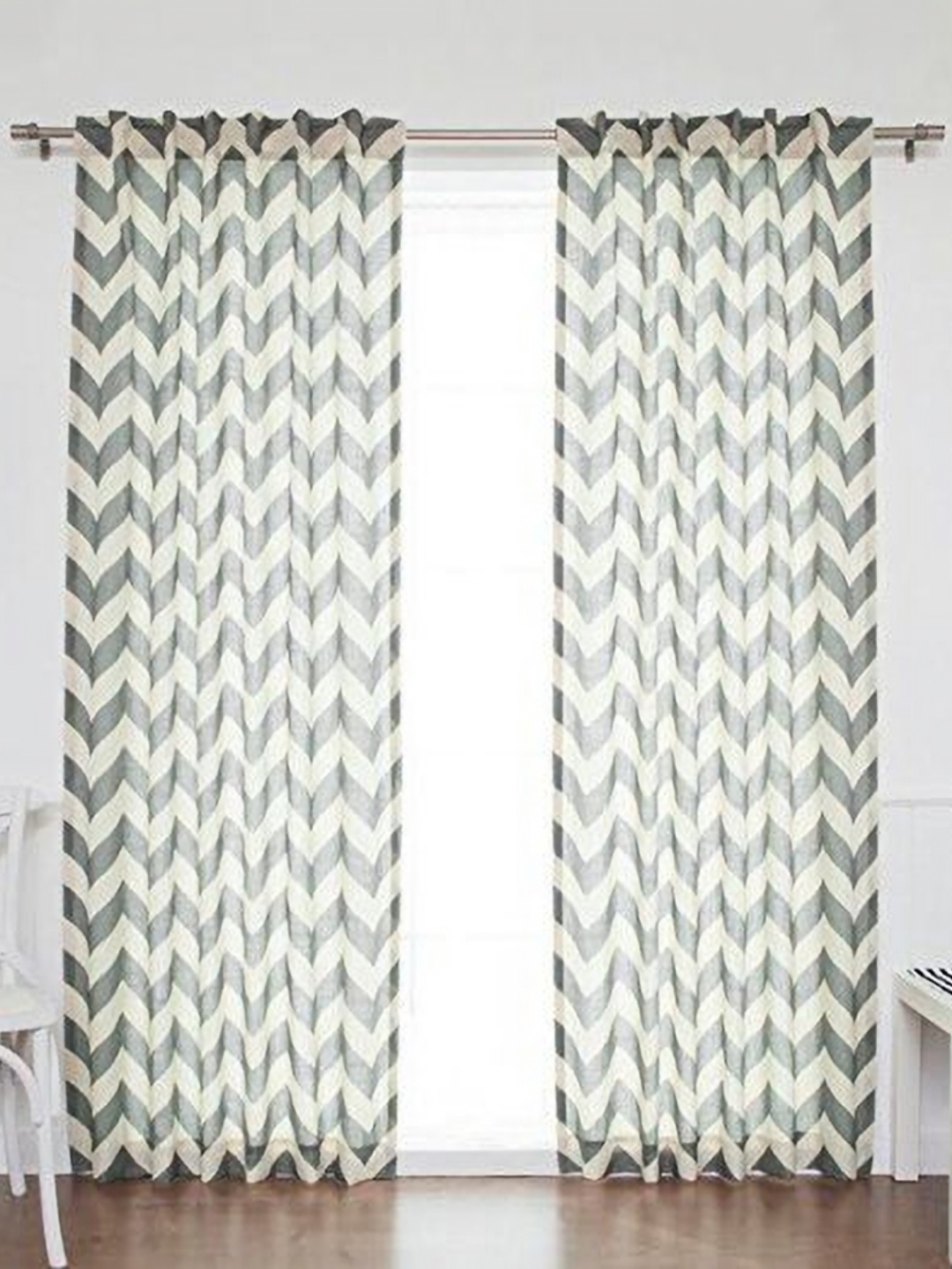

Dekor World Multicoloured Set of 2 Sheer Long Door Curtain, Multi