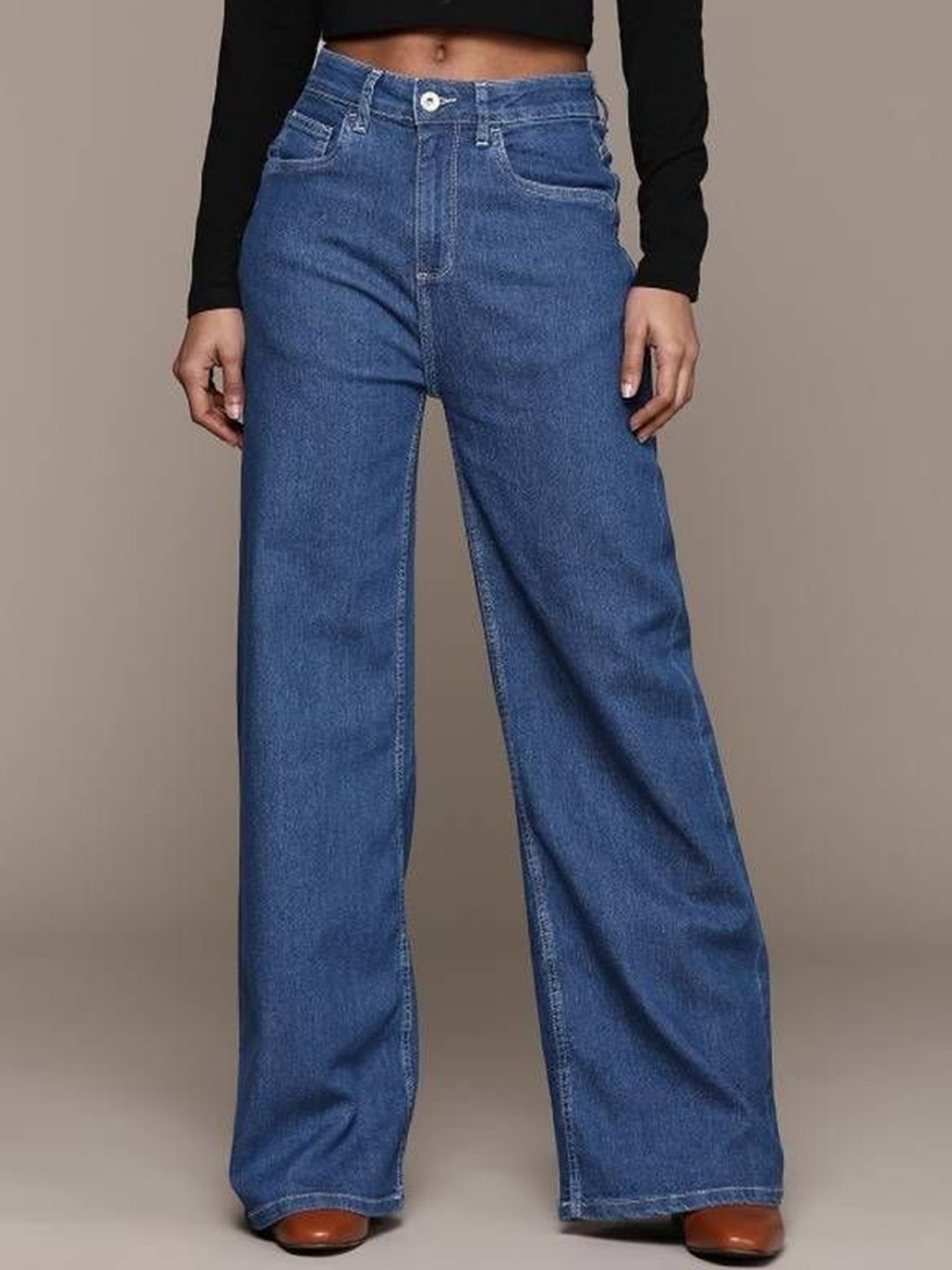 

M MODDY Women Jean Straight Fit High-Rise Jeans, Blue